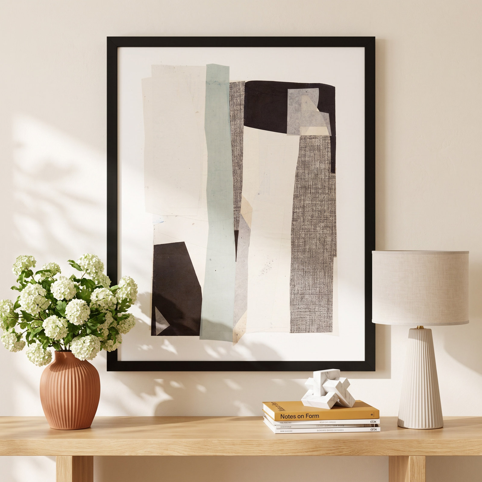 Lise "This Way to Spring" Painting, 50" H x 40" W x 1.25" D, Black