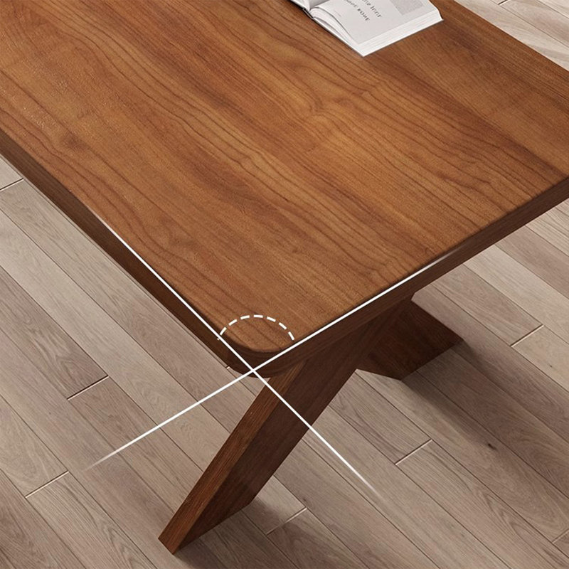 Bureau rectangulaire en bois massif brun noisette, H 29,53 po x l 62,99 po x P 27,56 po