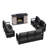 7-Seater Aluminum Outdoor Patio Conversation Set with Fire Pit,Sofa,Chairs & Gray Cushions-301549225