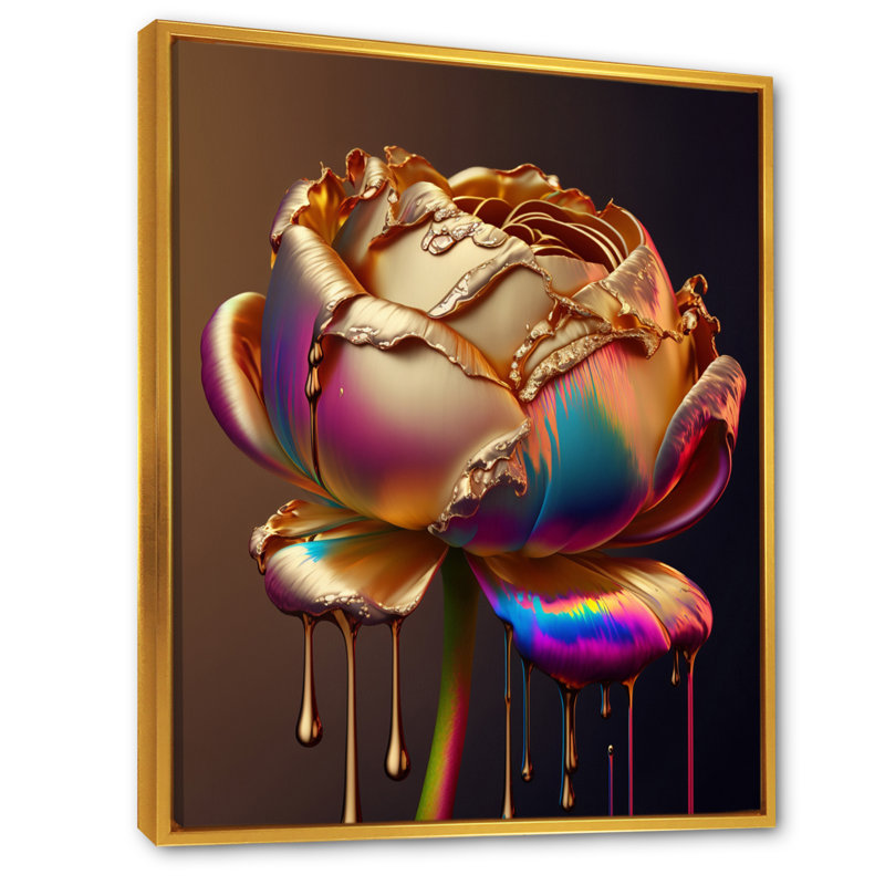 «Rainbow Peony», impression liquide sur toile