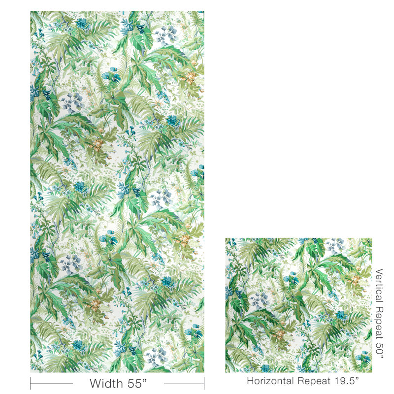 Majorelle Print 100% Cotton Fabric, Mist