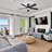 46" Low Profile Black Indoor Ceiling Fan With Light And Remote-1615887452-1615887453