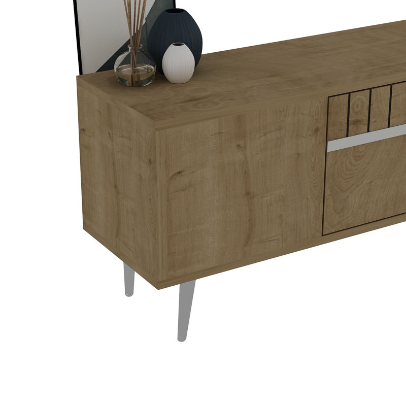 Olivia TV Stand, Natural/Silver, 150cm