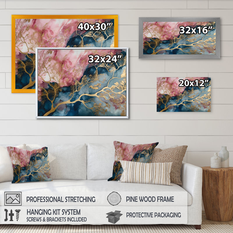 «Exploration des profondeurs de la géode rose I», art mural abstrait en marbre, H 16 po x l 32 po x P 1 po