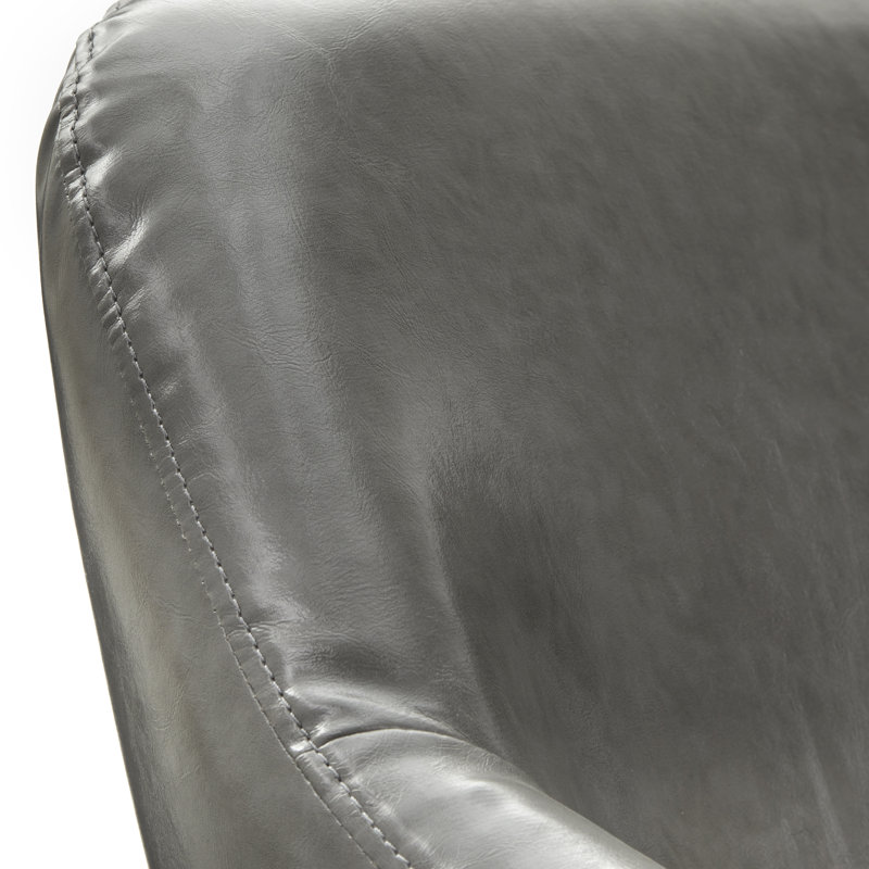 Méridienne avec repose-pieds H 35,8 po x l 30,3 po Minford, Faux cuir gris