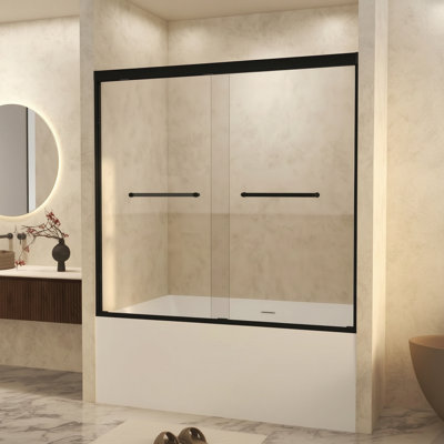 56-60'' W X 60'' H Double Sliding Tub Door With Clear Tempered Glass