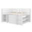 Lit mezzanine bas 3 tiroirs Anne avec commode, bureau et tablettes par Three Posts Baby & Kids-879192457-933203883
