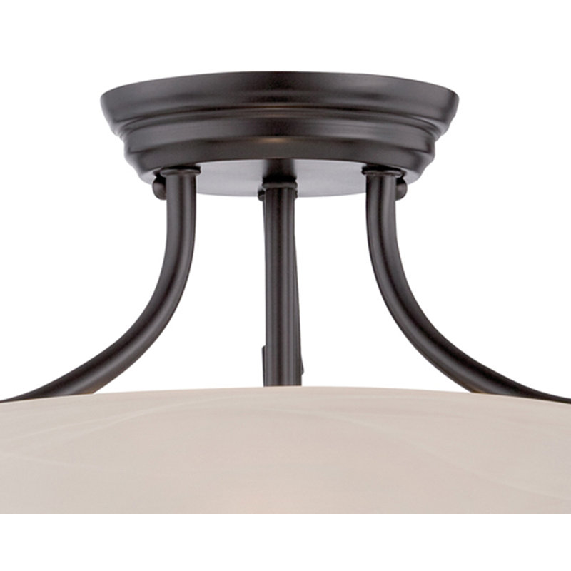 Plafonnier semi-encastré 2 lumières 13,25 po Lannie, Bronze huilé