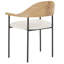 Chaise avec accoudoirs à dossier rembourré en polyester et polyester non finis Denver