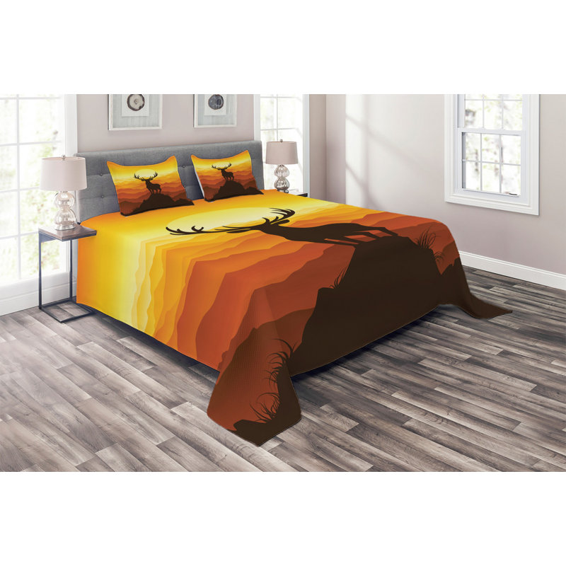 Rustic Polyester Coverlet, Queen Bedspread + 2 Shams