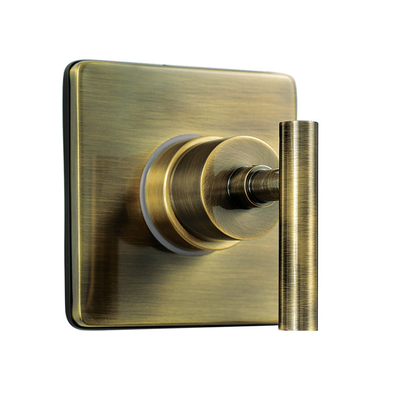 Kingston Brass Manhattan Single-Handle Wall Mount Three-Way Diverter Valve with Trim Kit, Antique Brass