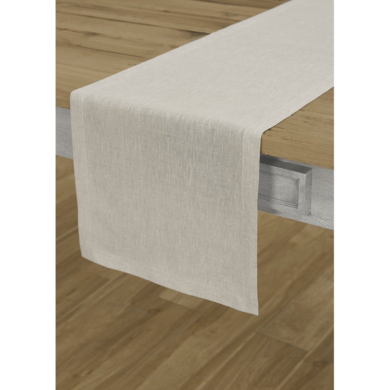 100% Pure Linen Table Runner - Athena, 36" x 14", Light Natural