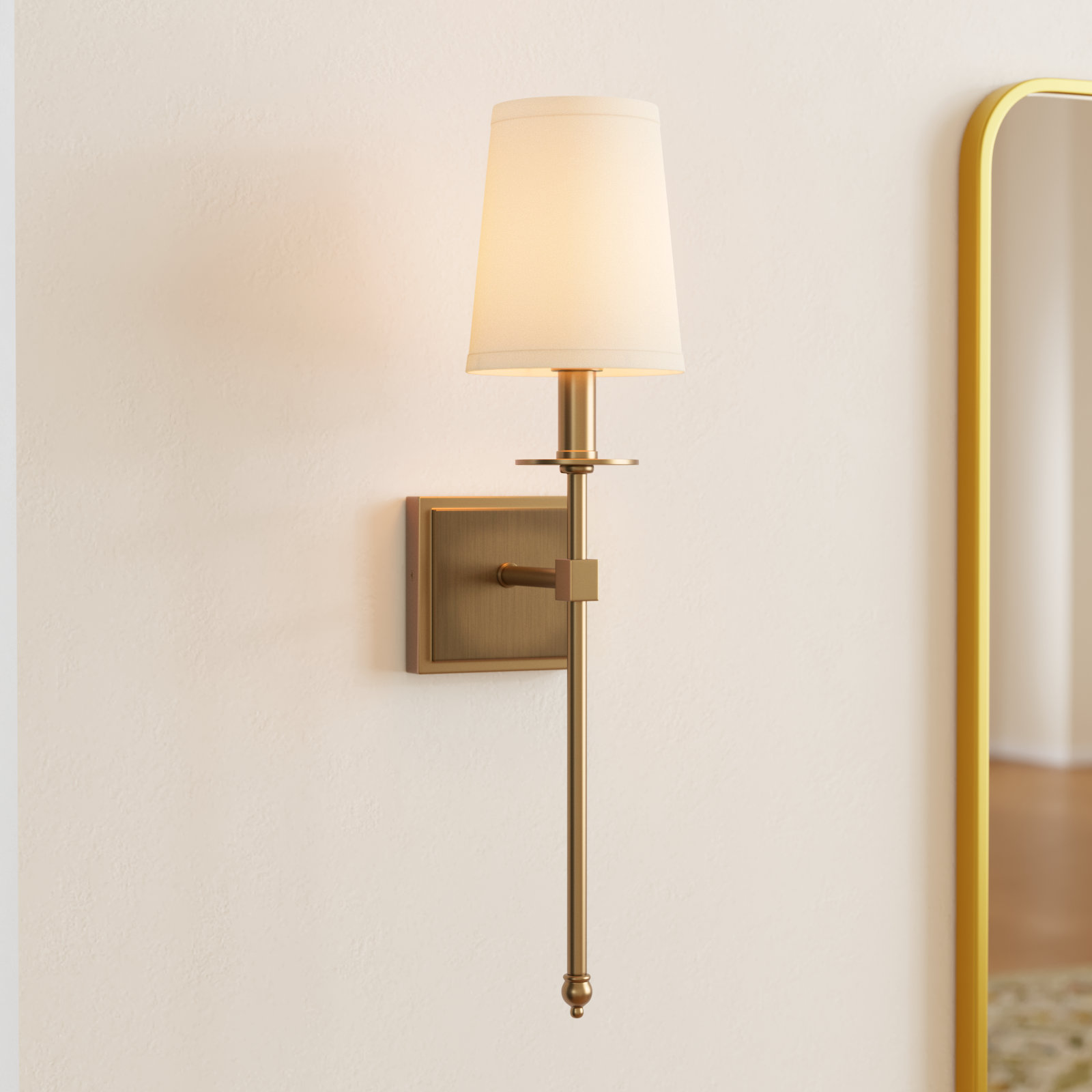 Dewayne Wall Sconce, 20" H x 5" W x 6'' D, Warm Brass