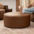 Denka Round Couch Ottoman - Oversized Giant Coffee Table & Foot Rest, 36”, Premium Faux Leather-1353732090