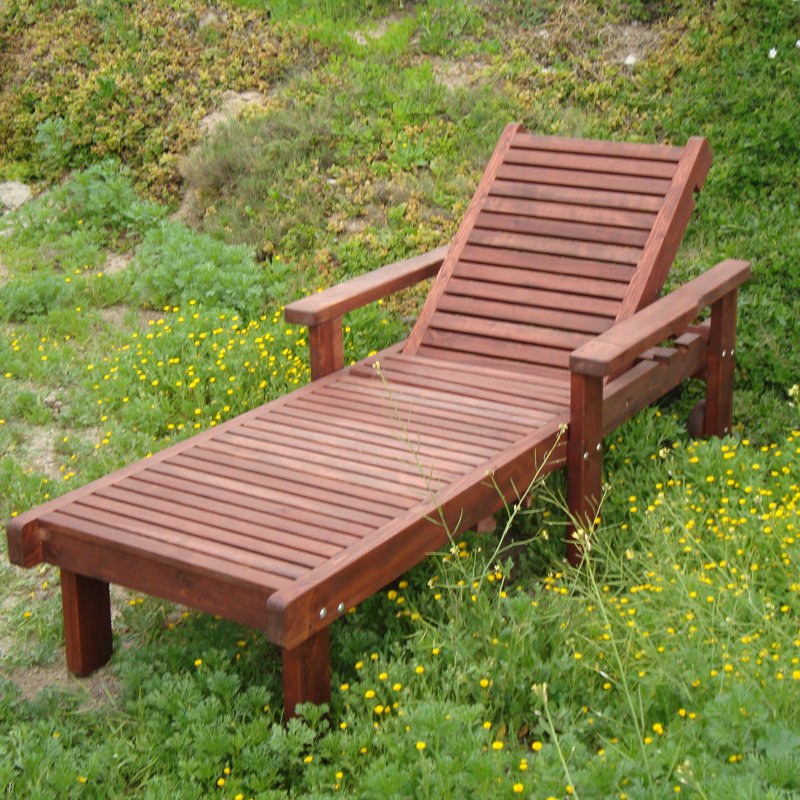 Varda 72'' Long Reclining Single Redwood Chaise, Mission Brown