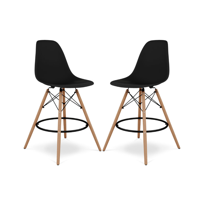  Tabouret de comptoir, vert, paquet de 2, Noir