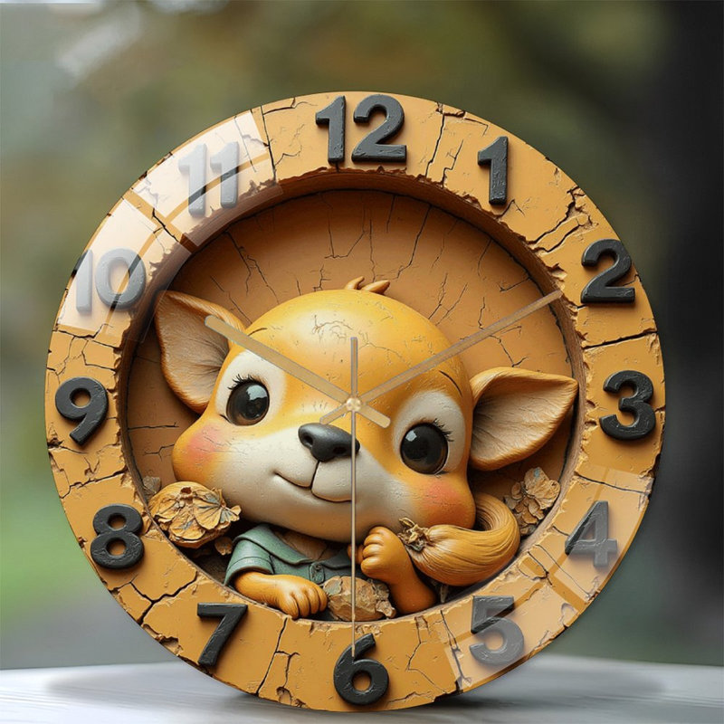 Horloge murale mignonne en forme d'animal
