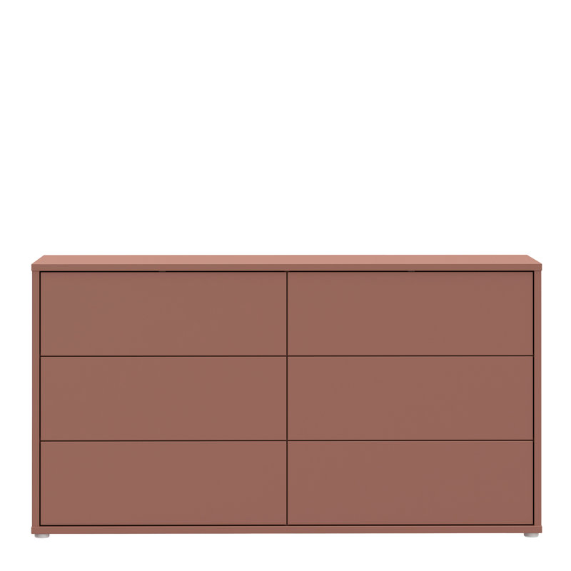 154.5 cm W Chest of 6 Drawers, Orange