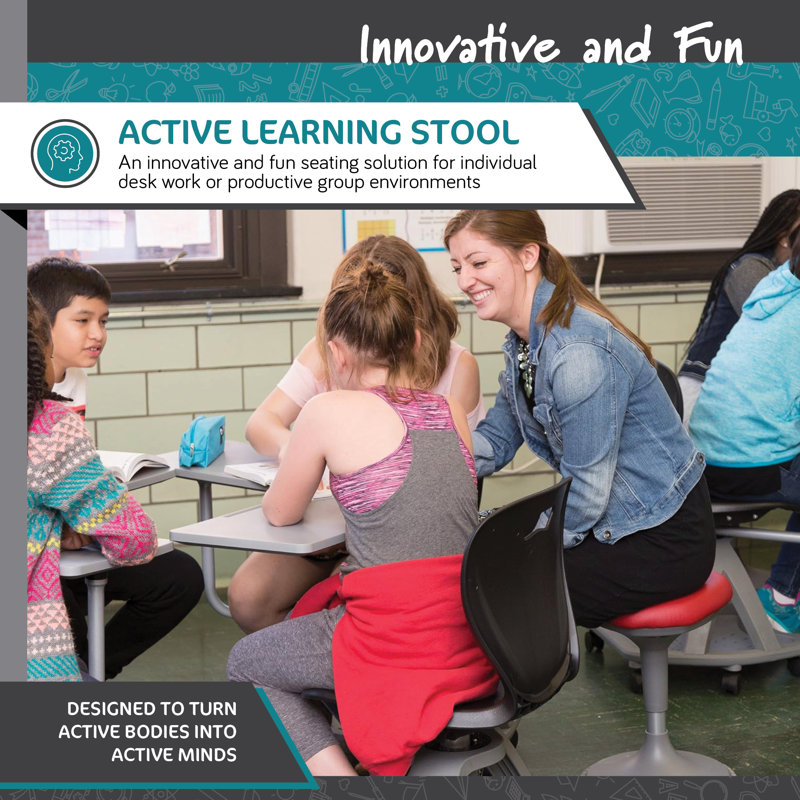 ErgoFlex Gray Adjustable Height Active Learning Stool