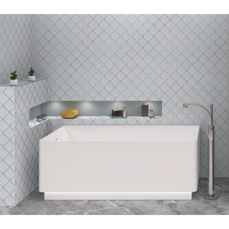 Viola 5" Arabesque Glass Wall Tile, Margio Glossy