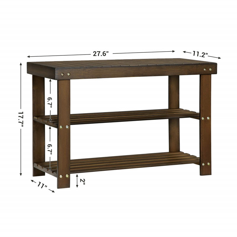 Mercidieu Bamboo Bench, Brown