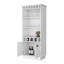 Bar blanc avec rangement pour bouteilles efficace - 3 tablettes, 5, porte-verres élégant pour la structure de divertissement à domicile-117243795-117243794