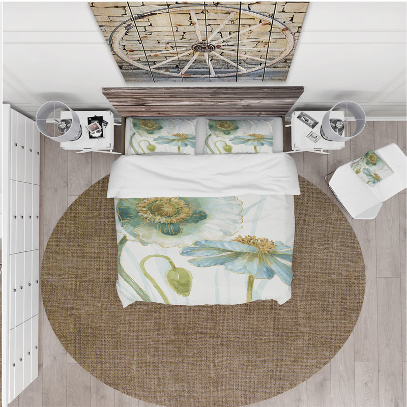 Ensemble de housse de couette floral - My Greenhouse Flowers II, Housse de couette double / grand et 2 taies