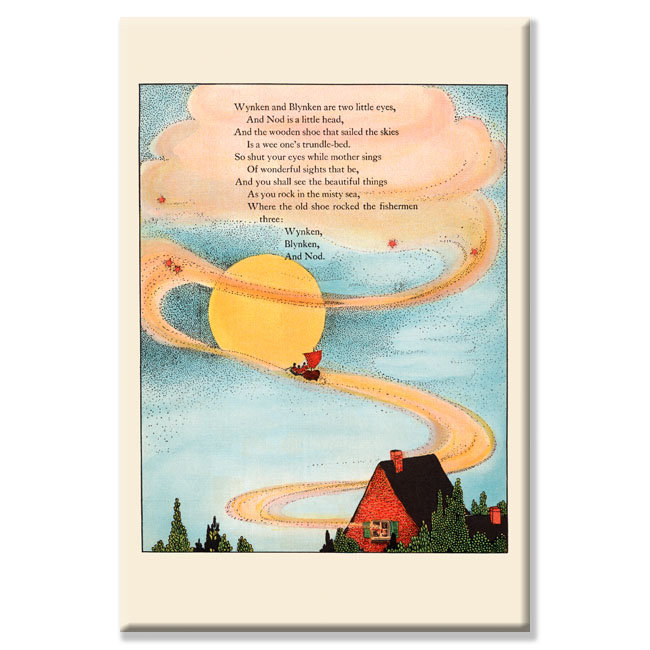 Winken and Blinken are Two Little Eyes Graphic Art on Wrapped Canvas, 24" x 36"