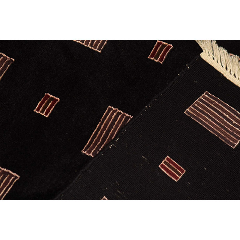 Hand-Knotted High-Quality Black Area Rug