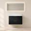 Ensemble de vanité suspendue noire de 76 cm avec lavabo intégré et miroir de courtoisie à DEL de 76 x 140 cm-1524903258-1524903261