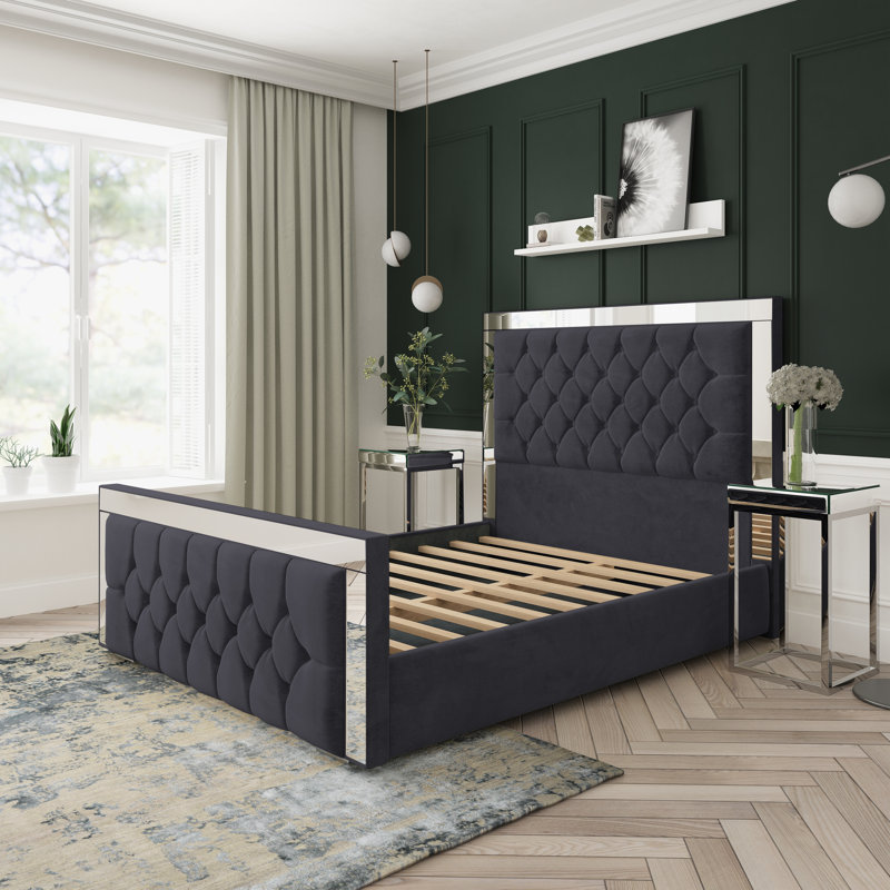 Upholstered Bed, Double (4'6), Black