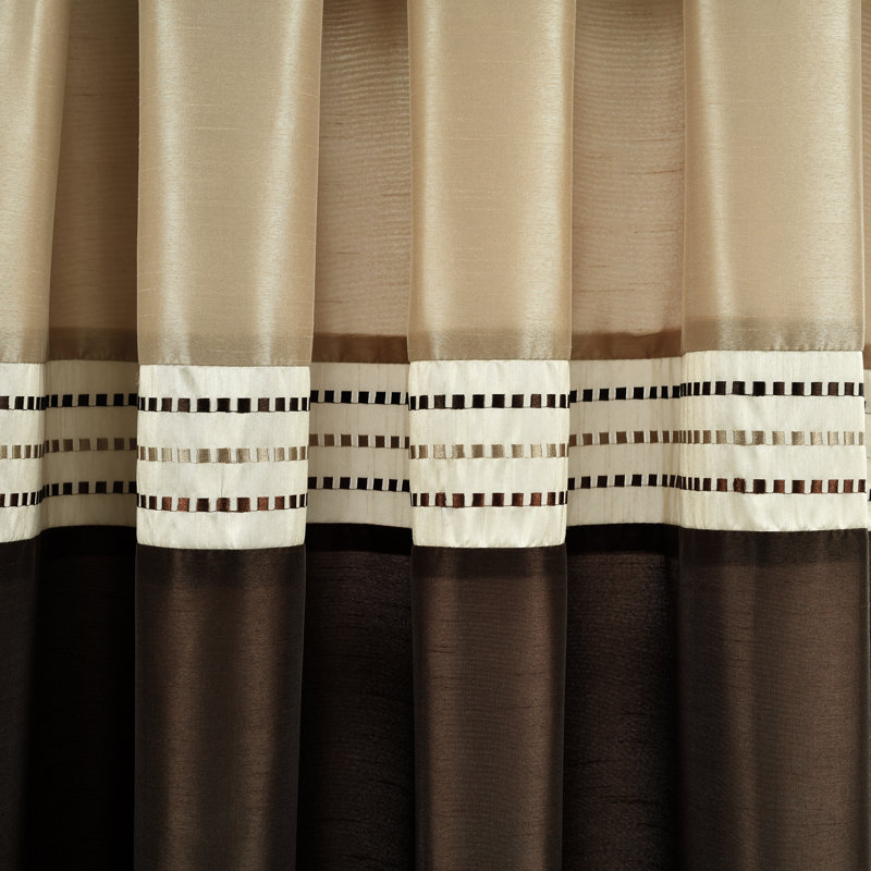 Lush Decor Terra Room Darkening Curtain Panels Pair Drapes (Set of 2), Beige/Brown