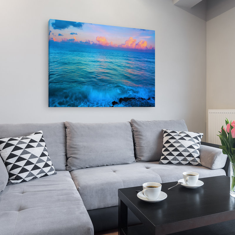 « coucher de soleil », reproduction de photo sur toile st. marten, H 24 po x l 32 po x P 2 po
