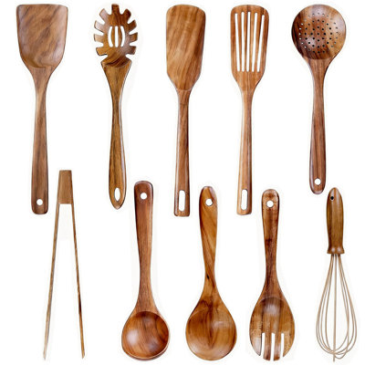 10 PCS Wooden Cooking Utensil Set