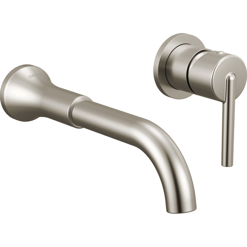 Robinet de salle de bain mural Trinsic, 2 trous, nickel brossé pour meuble-lavabo, acier inoxydable