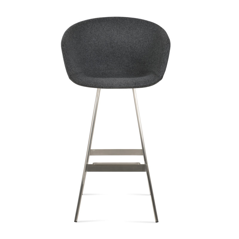 Tabouret de bar et de comptoir Tribeca Balat, Stainless Steel, Dark Gray, Bar Stool (28" Seat Height)