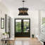 Lustre en rotin naturel 4 lumières Clavel-858625804