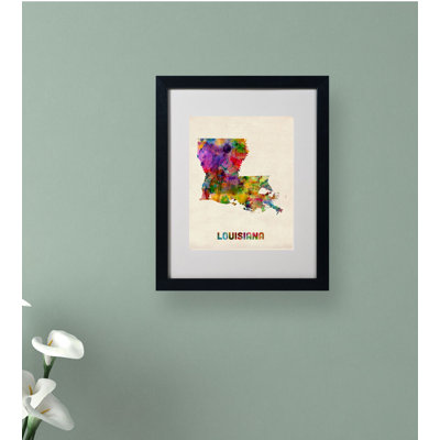 "louisiana map" par michael thompsett, impression encadrée