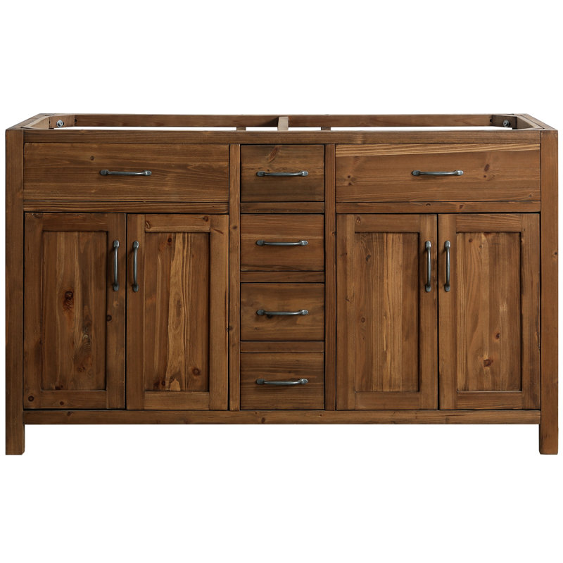 Base de meuble-lavabo double 59 po en noyer Whiteley