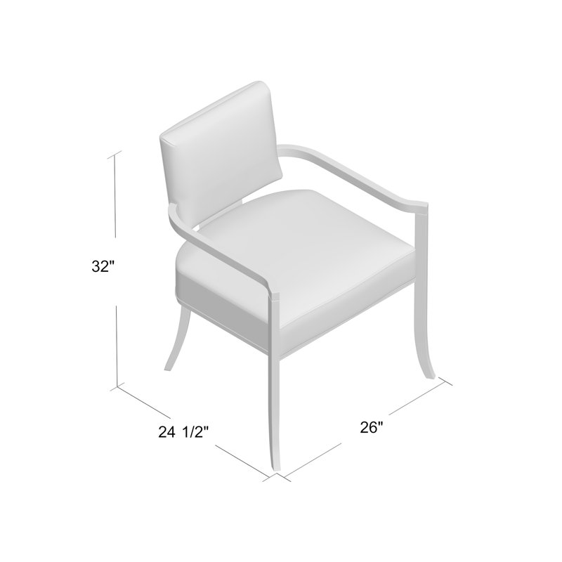 Caracole Classic Upholstered Arm Chair, Light Yellow, Bronze/Gold