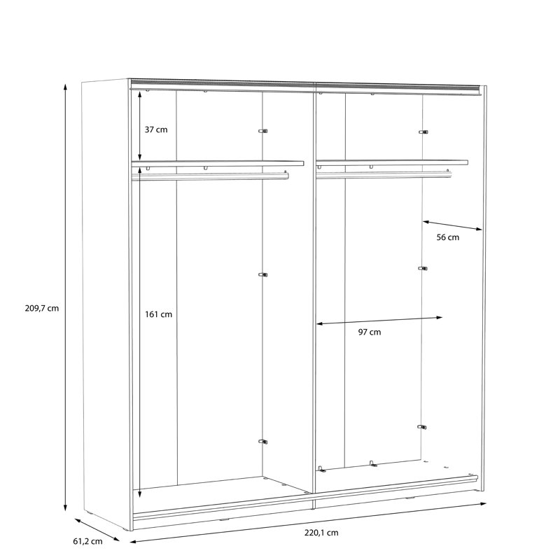 Ranski Manufactured Wood Wardrobe
