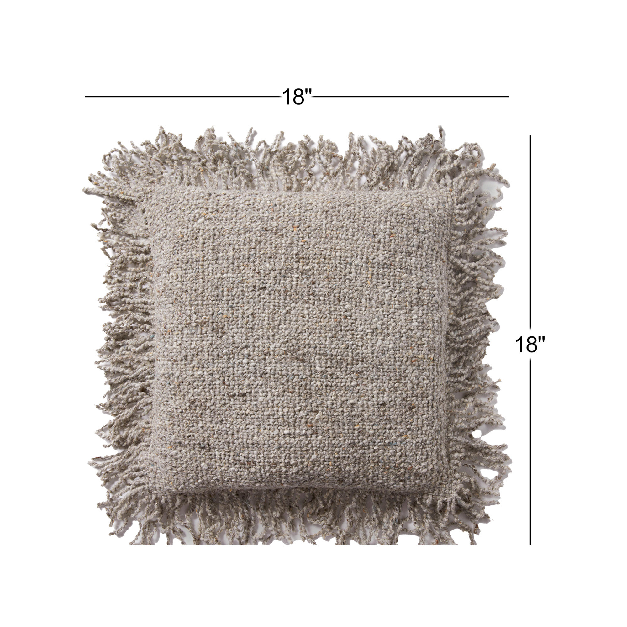 Vilano Fringed Throw Pillow, Brown, Polyester/Polyfill