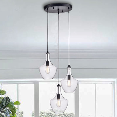 Luminaire suspendu en grappe 3 lumières scolaire Hockett