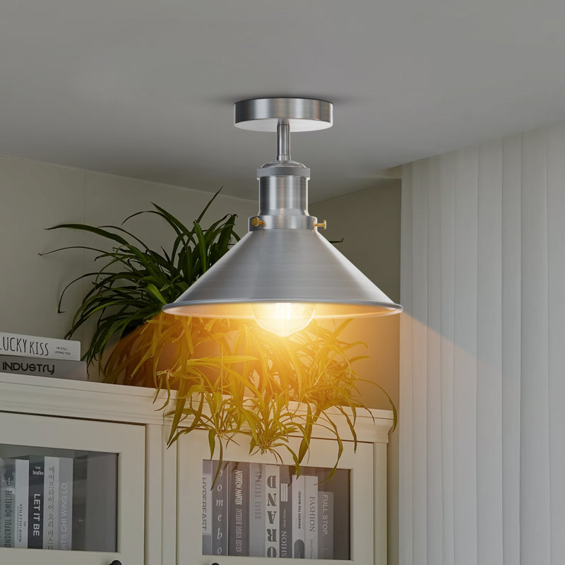 Semi Flush Mount, Satin Nickel