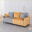 Canapé modulaire moderne à 2 places 82,6 po gris clair et amp; Canapé en velours jaune moutarde, facile à assembler | Gris clair + jaune moutarde | Standard-150147222