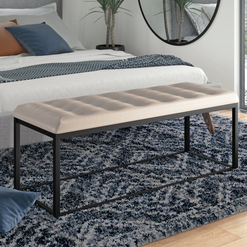 Banc recouverts de tissu d'ameublement, Lin beige