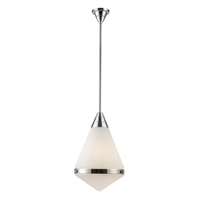 Luminaire suspendu simple à 1 lumière Willard, Nickel poli