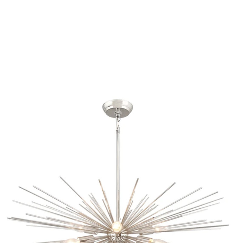 6 - Light Dimmable Sputnik Sphere Chandelier, Nickel, Yes