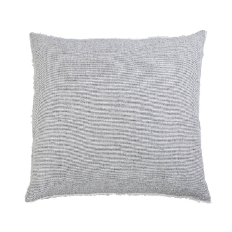 Logan Navy/Olive/Terra Cotta/Charcoal Linen Piece Sham, Navy, Euro