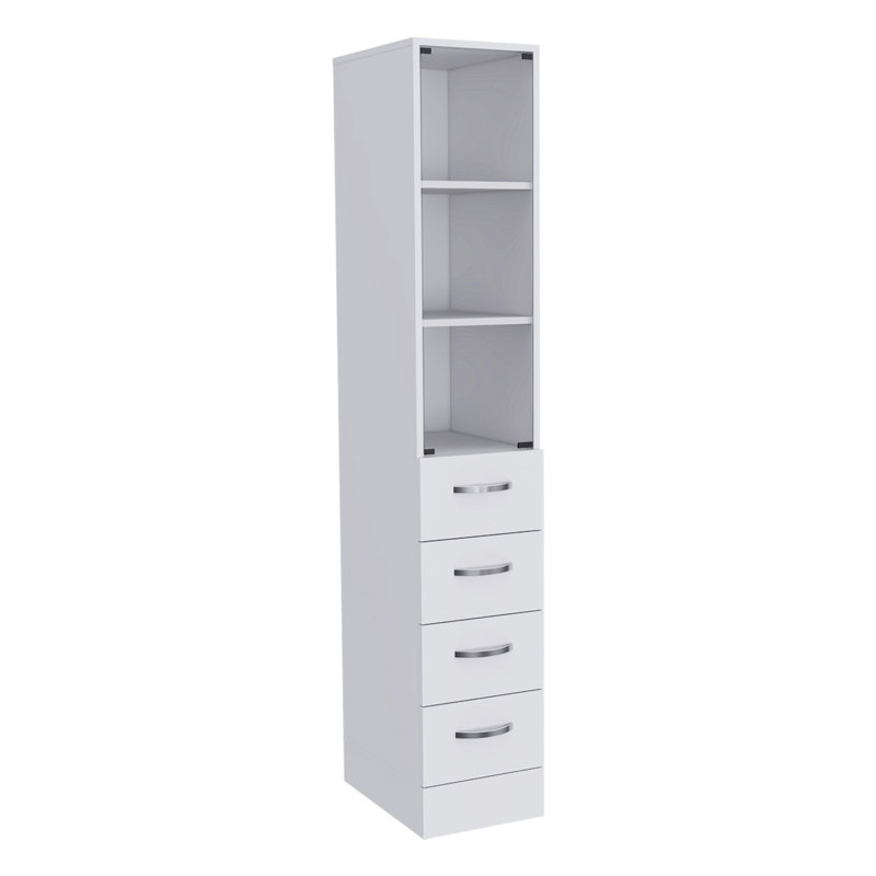 Armoire à linge Preston, trois tablettes, quatre tiroirs